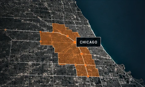 Illustration of a Chicago-area coverage map